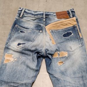 RALPH LAUREN LEATHER Patchwork Jeans